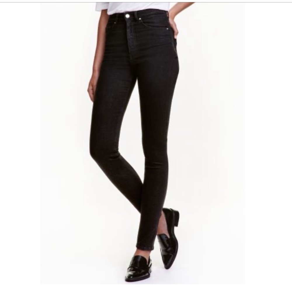 H&M shaping skinny high rise black jeans